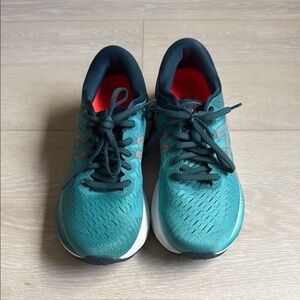 Asics Teal and Black Running Shoes